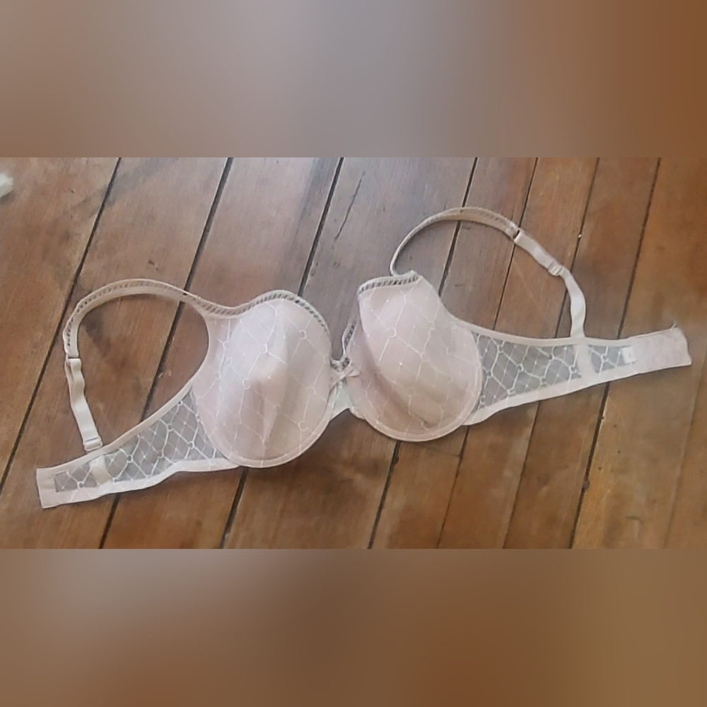 Chantelle nude underwire branded slightly padded bra sz 34DD